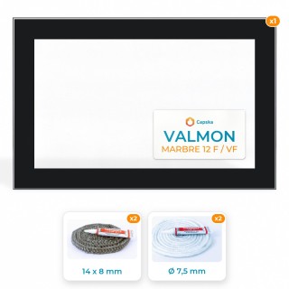 Vitre sérigraphiée Valmon MARBRE 12 F / VF - Pack vitre rectangle + Joints