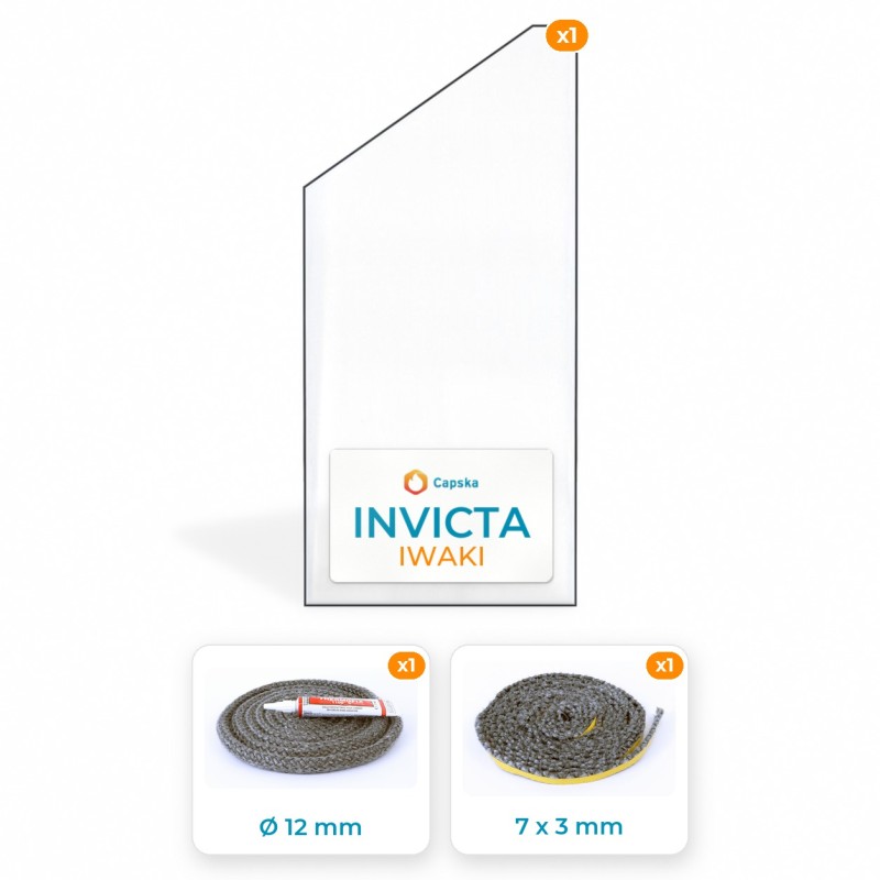Vitre trapèze Invicta IWAKI - Pack Vitre + Joints