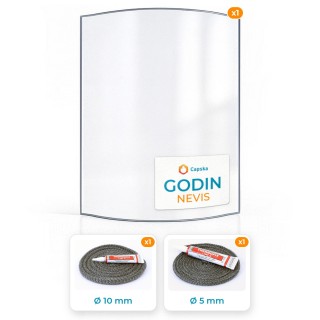 Verkauf von GODIN NEVIS Kaminglas und Dichtungspaket
