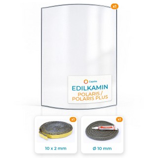 Vitre courbe Edilkamin Polaris - Pack joints inclus