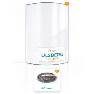 Vitre courbe Olsberg PALENA - Pack Vitre Courbe + Joint