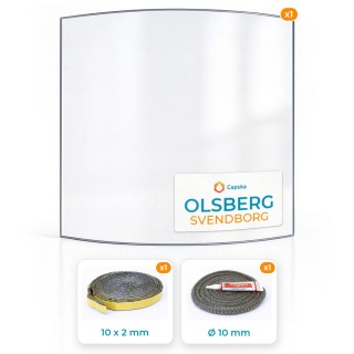Vitre courbe Olsberg SVENDBORG - Pack complet avec joints