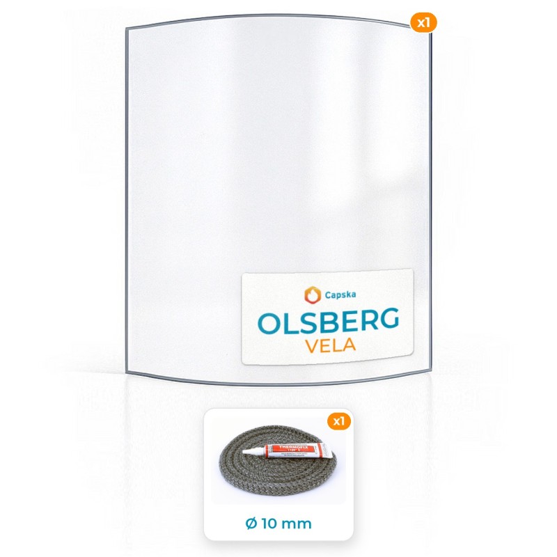 Vitre courbe Olsberg VIRGO - Pack Vitre Courbe + Joint
