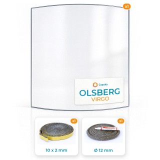 Vitre courbe Olsberg VISBY - Pack vitre et joints