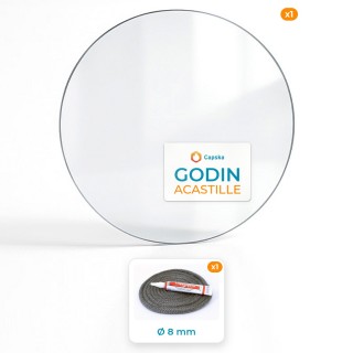 Vitre ronde Godin ACASTILLE avec joint - Diam. 555x4 mm