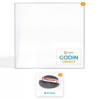 GODIN ORMOY - Glas + Dichtung für Kaminofen