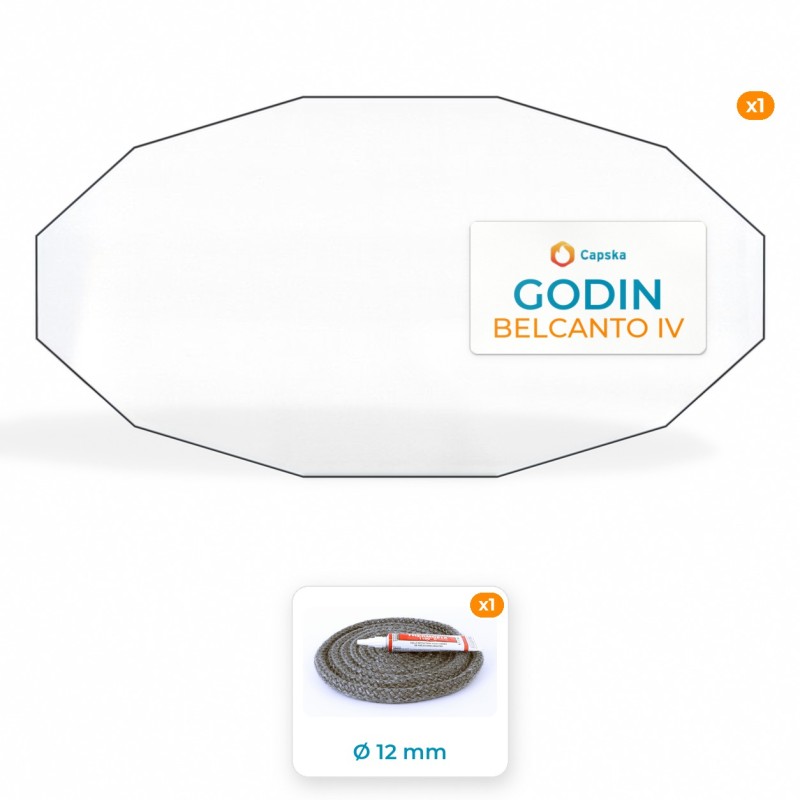 GODIN BELCANTO IV - Glas + Dichtung für Öfen