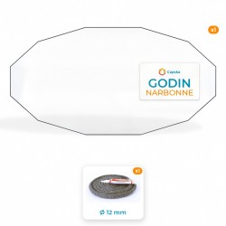 Godin NARBONNE - Pack Vitre Dodécagone (12 côtés) + Joint