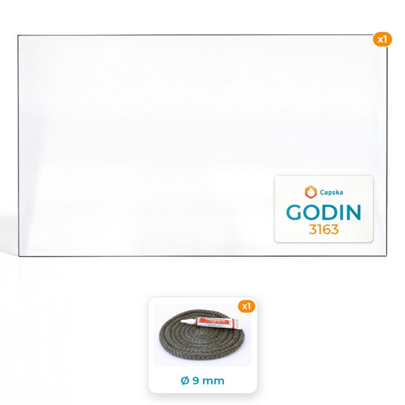 GODIN 3163 - Paket : Glas + Dichtung