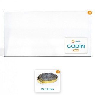 GODIN 695 - Glas + Dichtung für Öfen