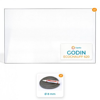 Vitre rectangle Godin ECOCHAUFF 620 - Pack vitre et joint