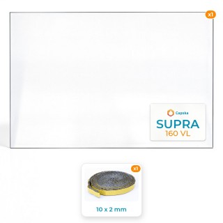 Vitre Supra 160 VL 644x430mm pour poêle à bois - Capska