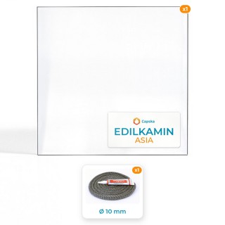 Vitre rectangle EDILKAMIN - Pack Vitre Rectangle + Joint