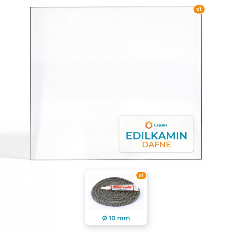 Vitre rectangle Edilkamin DAFNE - Pack Vitre Rectangle + Joint
