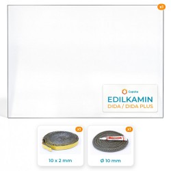 Edilkamin DIDA / DIDA PLUS - Pack Vitre Rectangle + Joints