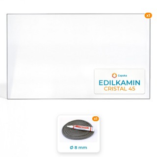 Vetro Edilkamin CRISTAL 45 - Resistente fino a 800°C