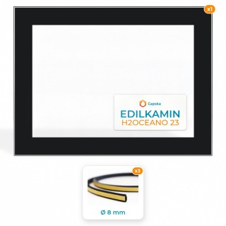 Vetro Edilkamin H2OCEANO 23 - Resistente a 800°C