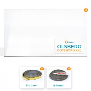 Vitre rectangle Olsberg Goteborg XXL - Pack vitre et joints