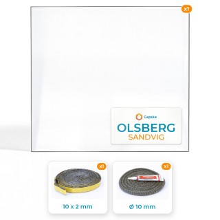 Vitre rectangle Olsberg SANDVIG - Pack vitre et joints
