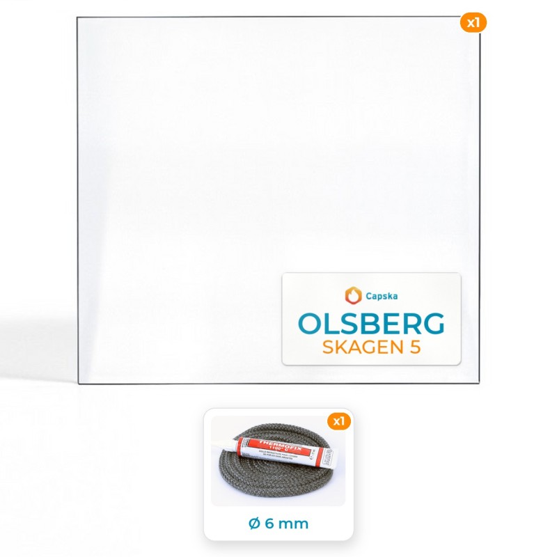 OLSBERG SKAGEN 5 - Glas + Dichtung für Kaminofen