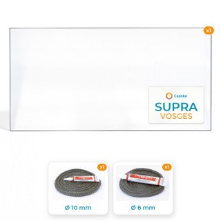 Order Pack Vitre rectangle 2 angles coupés - SUPRA Vosges + Joints