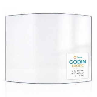 Godin EXOTIC Glas - In sich gebogenes Kaminglas für Kaminofen