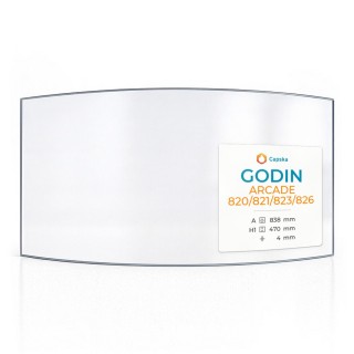 Godin ARCADE 820/821/823/826 Glass - Curved Fireplace Insert Panel