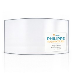 Vetro Philippe RADIANTE 821 - Vetro Curvo per inserto per caminetto