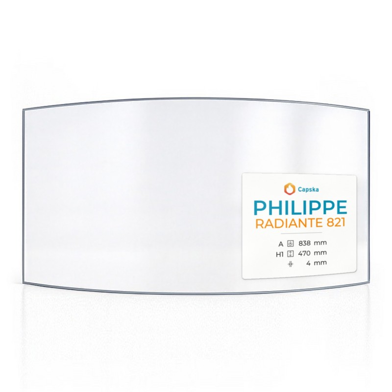 Vetro curvo Philippe RADIANTE 821 per inserto caminetto