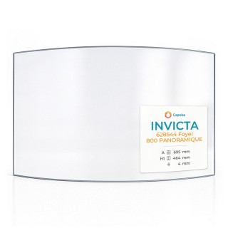 Invicta 628544 FOYER 800 PANORAMIQUE Glas - Kaminglas für Kaminofen