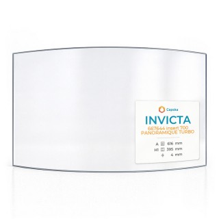 Vetro Invicta 667644 INSERT 700 PANORAMIQUE TURBO - Vetro Curvo per inserto caminetto