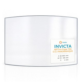 Invicta 687744 FOYER 700 D.O. PANORAMIQUE Glass - Curved Fireplace Insert Panel
