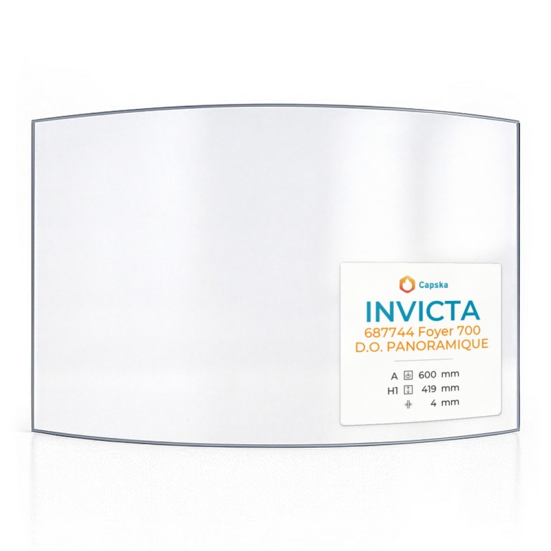 Invicta 687744 FOYER 700 D.O. PANORAMIQUE Glass - Curved Fireplace Insert Panel