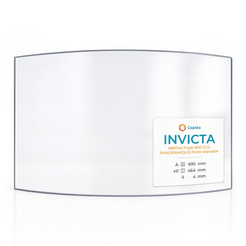 Vitre Invicta 688744 : Verre Courbe pour Foyer 800 D.O.