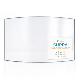 Supra Diademe 501A/531A Curved Glass Panel for Fireplace Insert