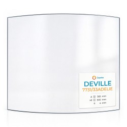 Vitre Deville 7731/33 ADELIE - Verre Courbe pour poêle à bois