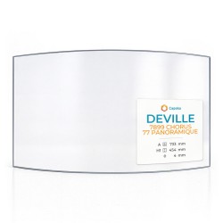 Deville 7899 CHORUS 77 PANORAMIQUE Glass - Curved glass panel for fireplace insert