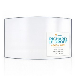 Richard Le Droff 4600/4601 Curved Glass Panel for Fireplace Insert