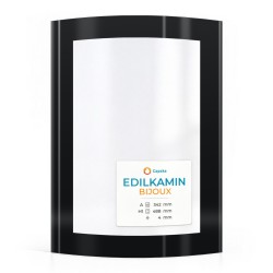 Vitre Edilkamin BIJOUX - Verre Courbe Sérigraphié pour poêle à granulés