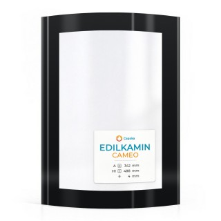 Edilkamin CAMEO Glas - Gebogenes Siebdruck Kaminglas für Pelletofen