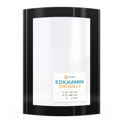Vitre Edilkamin IDROSALLY - Verre Courbe Sérigraphié pour poêle à granulés