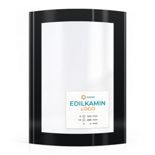 Vitre Edilkamin LOGO - Verre Courbe Sérigraphié pour poêle à granulés