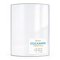Edilkamin PRESTIGE Glas - in sich gebogenes Kaminglas für Pelletofen