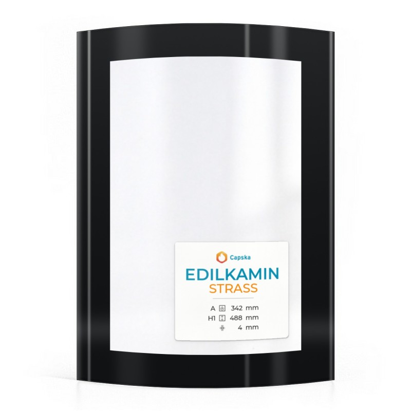 Edilkamin STRASS Glass - Curved Screen-printed Glass Panel
