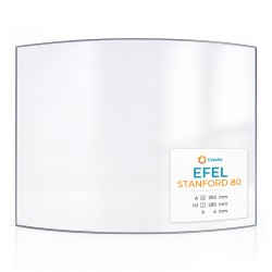 Efel STANFORD 80 Glas - in sich gebogenes Kaminglas für Kaminofen