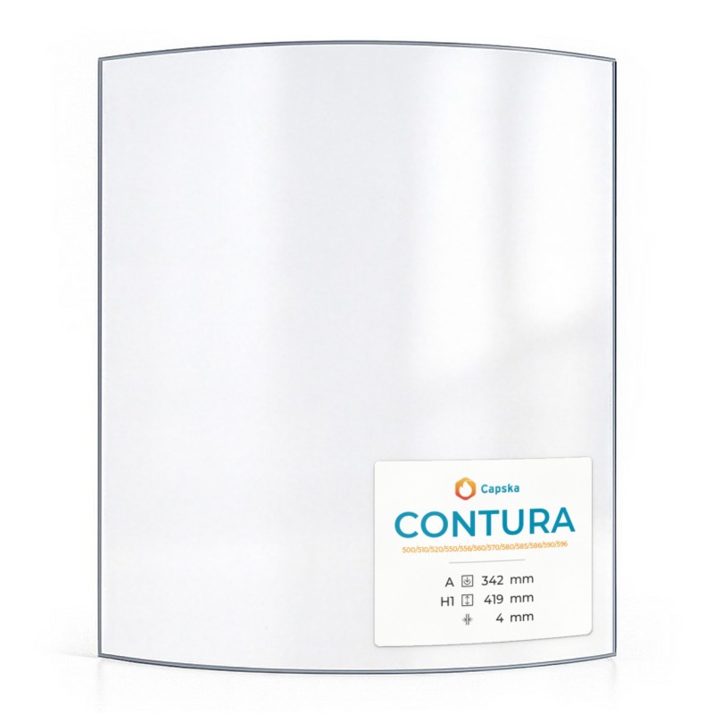 Vetro Curvo per stufa a legna Contura 500/510/520/550/556/560/570/580/585/586/590/596