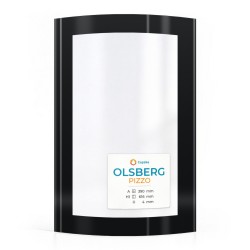 Olsberg PIZZO Glas - in sich gebogenes Siebdruck Kaminglas für Kaminofen