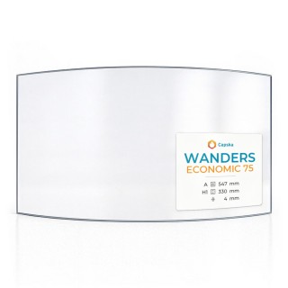 Wanders ECONOMIC 75 Glass - Curved Fireplace Insert Panel