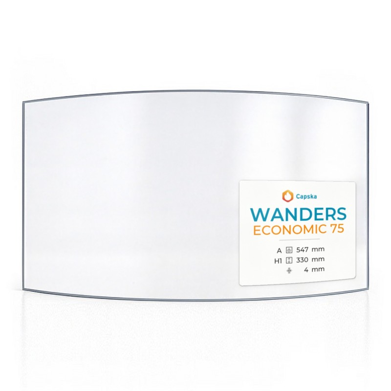 Wanders ECONOMIC 75 Glass - Curved Fireplace Insert Panel