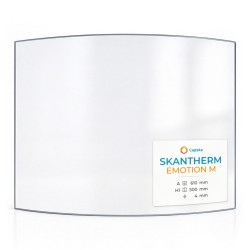 Skantherm EMOTION M Glas - in sich gebogenes Kaminglas für Kaminofen